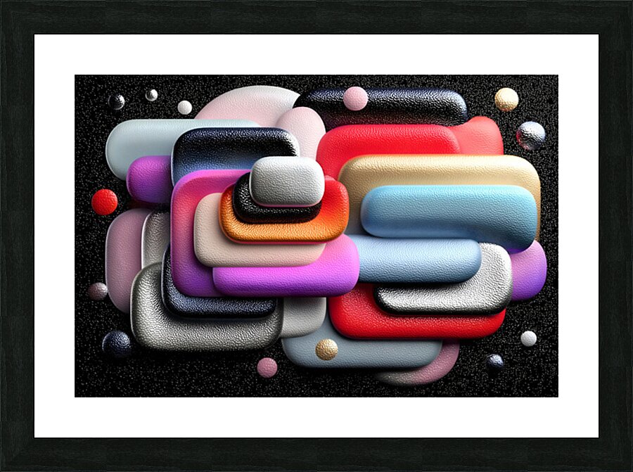 Soft Machines – Retro Tech Tubes Abstract Print Impression et Cadre photo