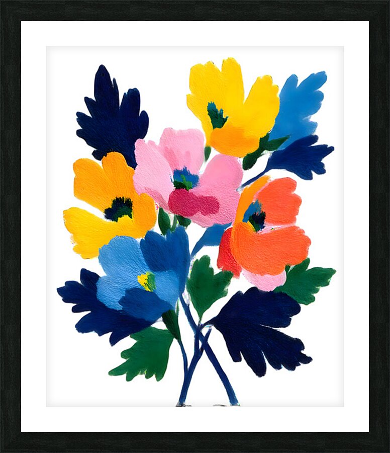Colorblock Bouquet – Bold Abstract Floral Print Picture Frame print
