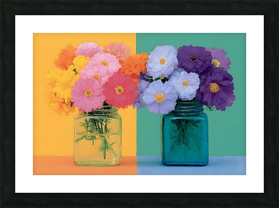 Sunny Duo – Pastel Pop Bouquet Print Picture Frame print