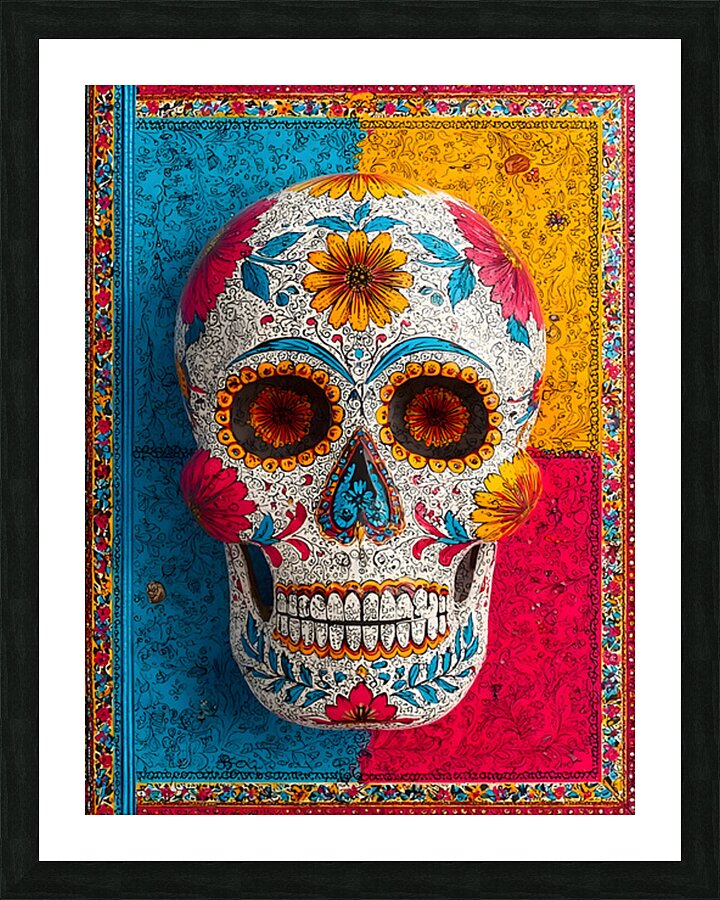 Sugar Skull Fiesta – Vibrant Dia de los Muerto Impression et Cadre photo