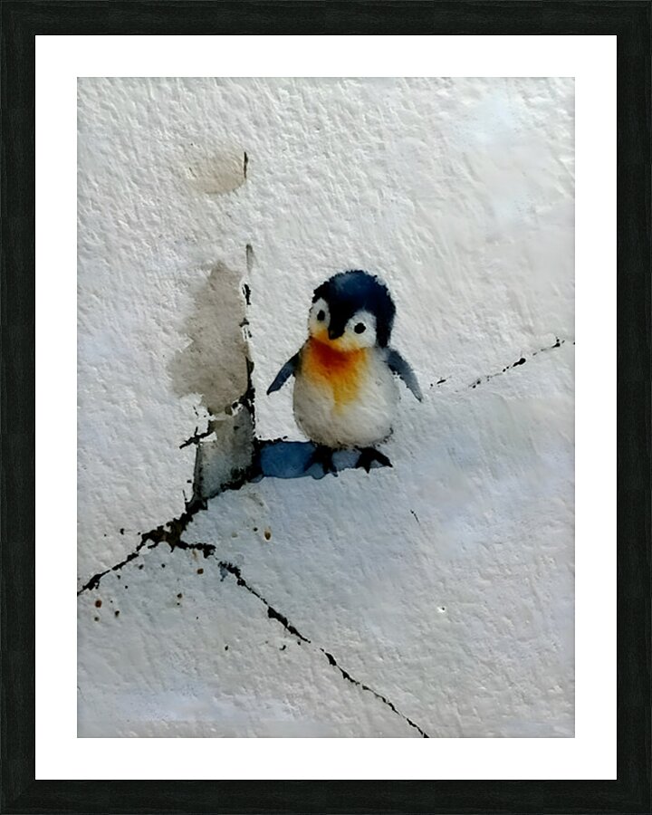 Little Wanderer – Baby Penguin Watercolor Print Picture Frame print