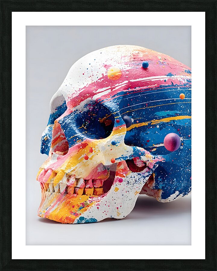 Cosmic Pulse – Abstract Skull Print Picture Frame print
