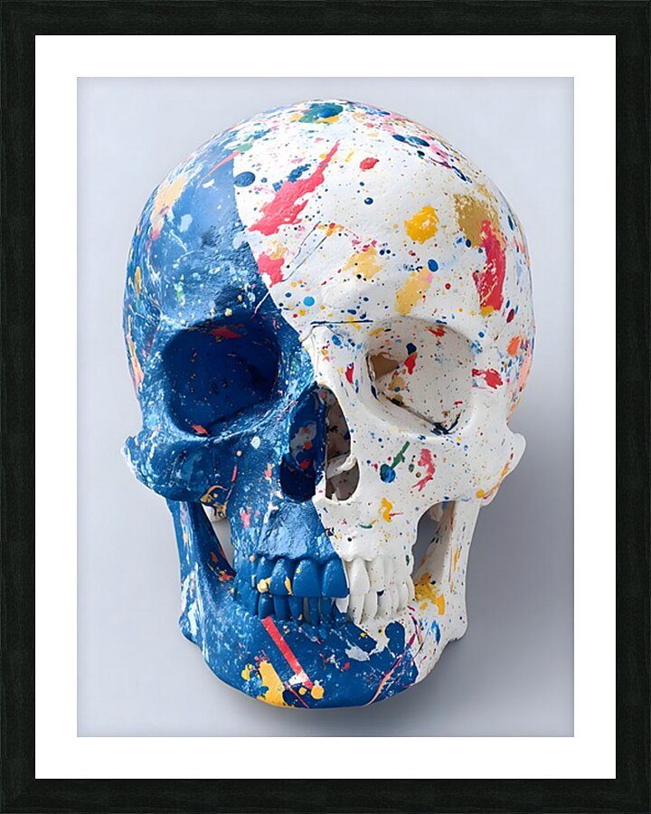 Indigo Soul – Blue and White Skull Print Picture Frame print