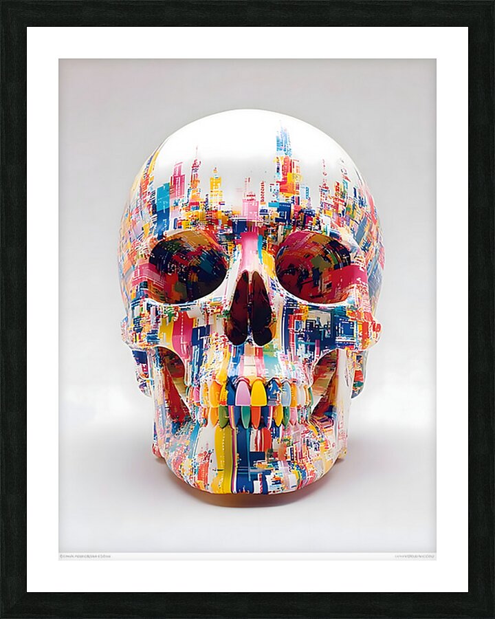 The Architect – Color Grid Skull Print Picture Frame print