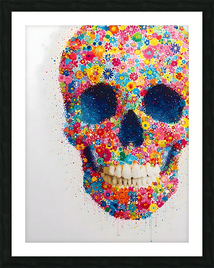 Garden of the Dead – Floral Skull Art Picture Frame print