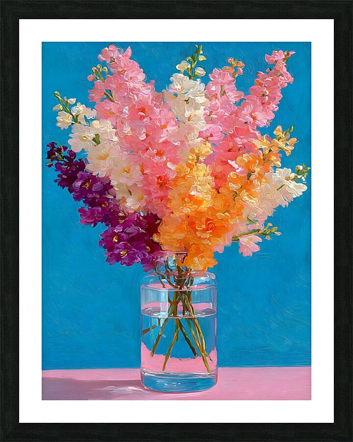 Flowers in a Clear Vase – Still Life Print Picture Frame print