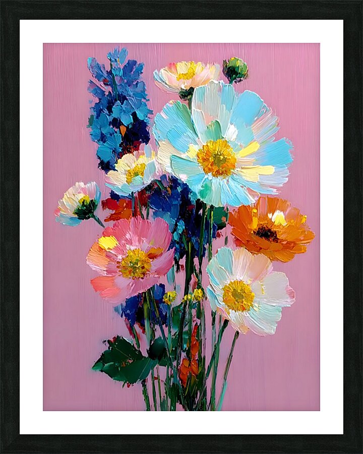 Pink Room Bouquet – Floral Still Life Print Impression et Cadre photo