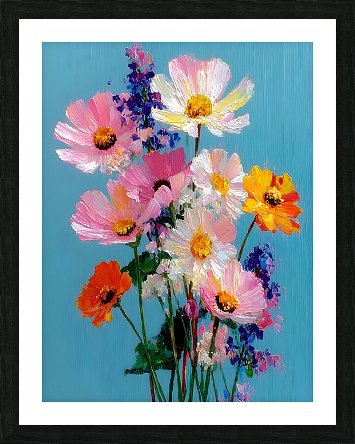 Color Study in Bloom – Abstract Floral Vase Print Picture Frame print