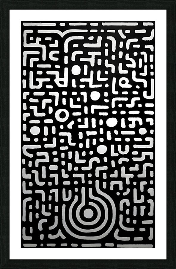 The Maze Within – Abstract Black and White Print Impression et Cadre photo