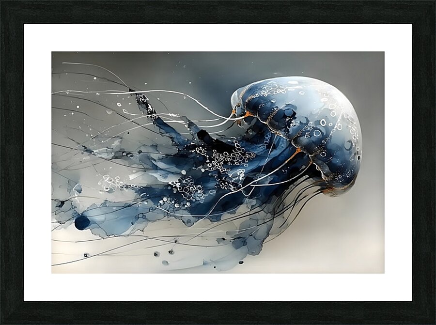 Weightless Grace – Abstract Jellyfish Print Picture Frame print