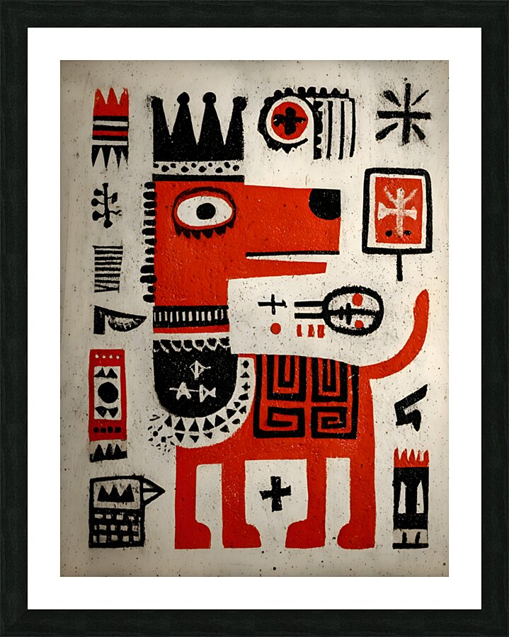 The Red King – Tribal Pop Expressionism Print Picture Frame print