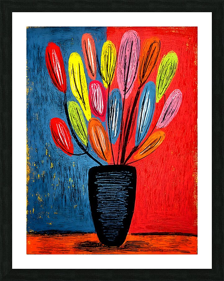 Dual Spectrum Blooms – Color Fusion Floral Print Picture Frame print