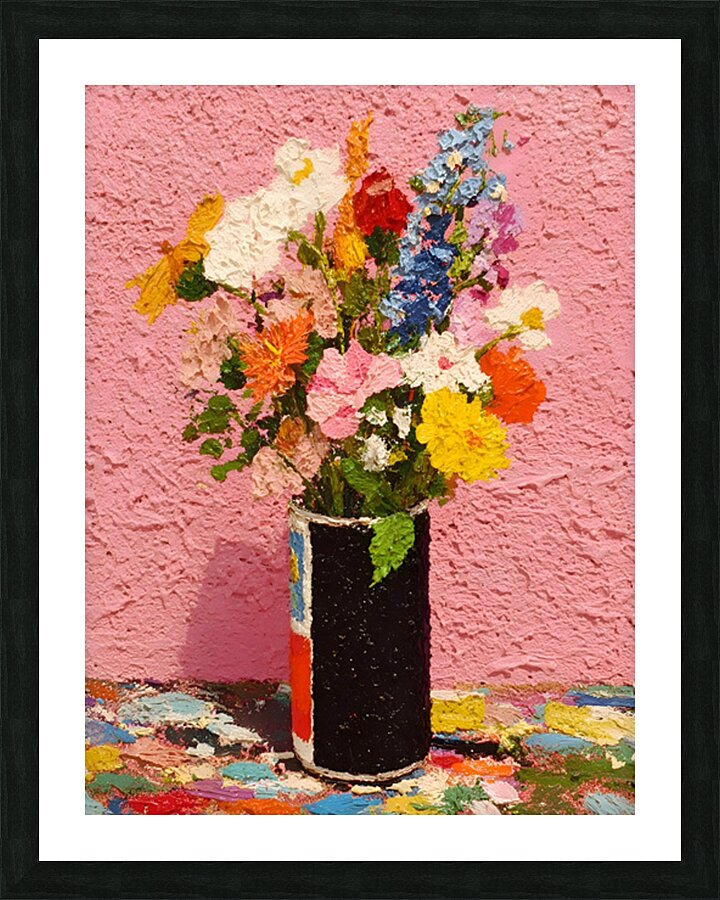 Pink Noise – Modern Textured Floral Print Picture Frame print