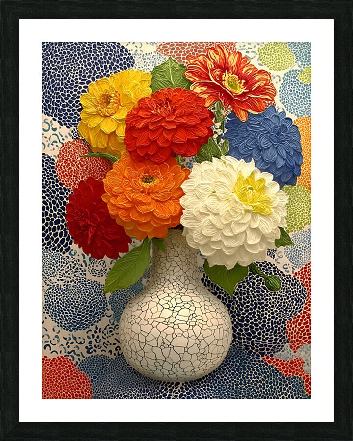 Cracked Bloom – Modern Dahlia Study Print Picture Frame print