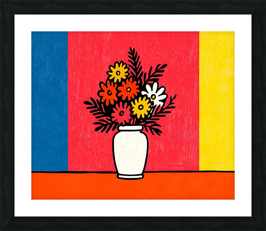 Color Field Blooms – Retro Graphic Vase Print Picture Frame print