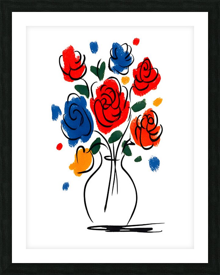 Joyful Lines – Modern Abstract Bouquet Print Picture Frame print