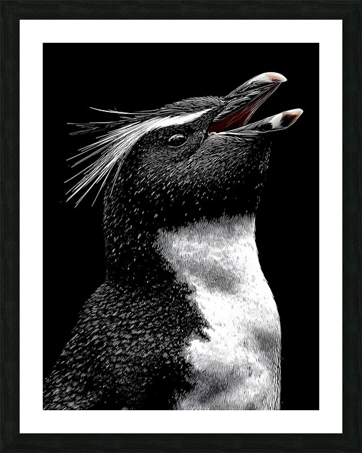 Cry of the Rockhopper – Modern Wildlife Print Picture Frame print