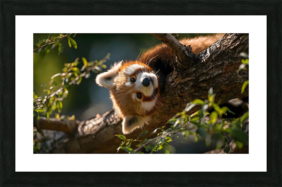 Forest Acrobat – Red Panda Print Picture Frame print