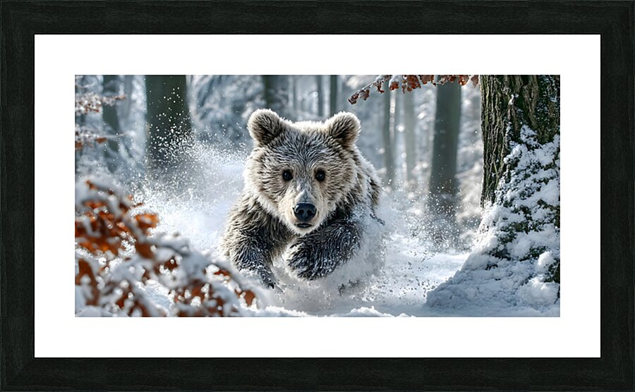 Frost Runner – Winter Bear Print Picture Frame print