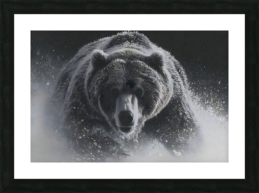 Thunder in White – Bear in the Snow Print Picture Frame print