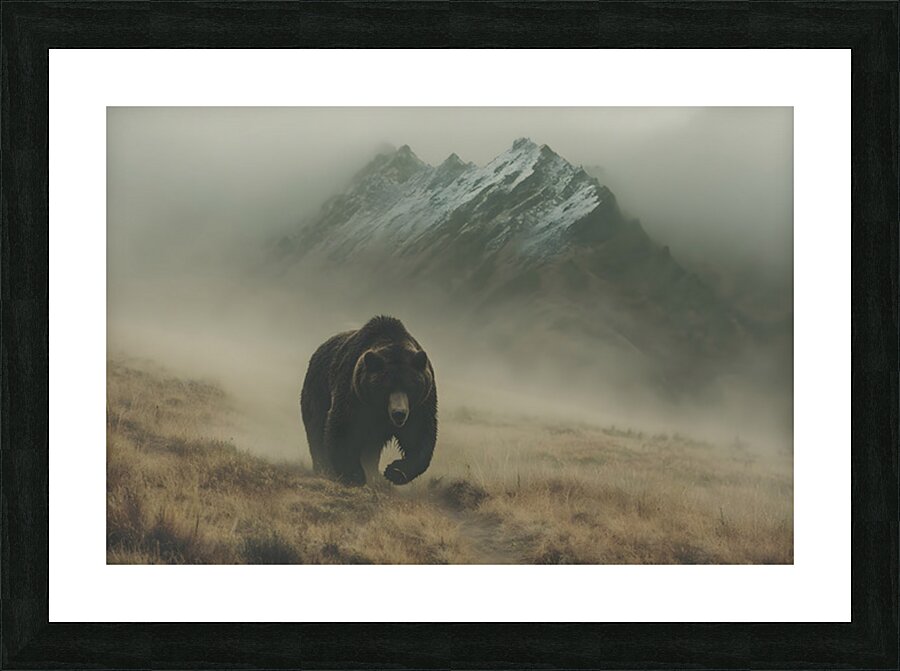 Spirit of the North – Grizzly in the Mist Print Picture Frame print