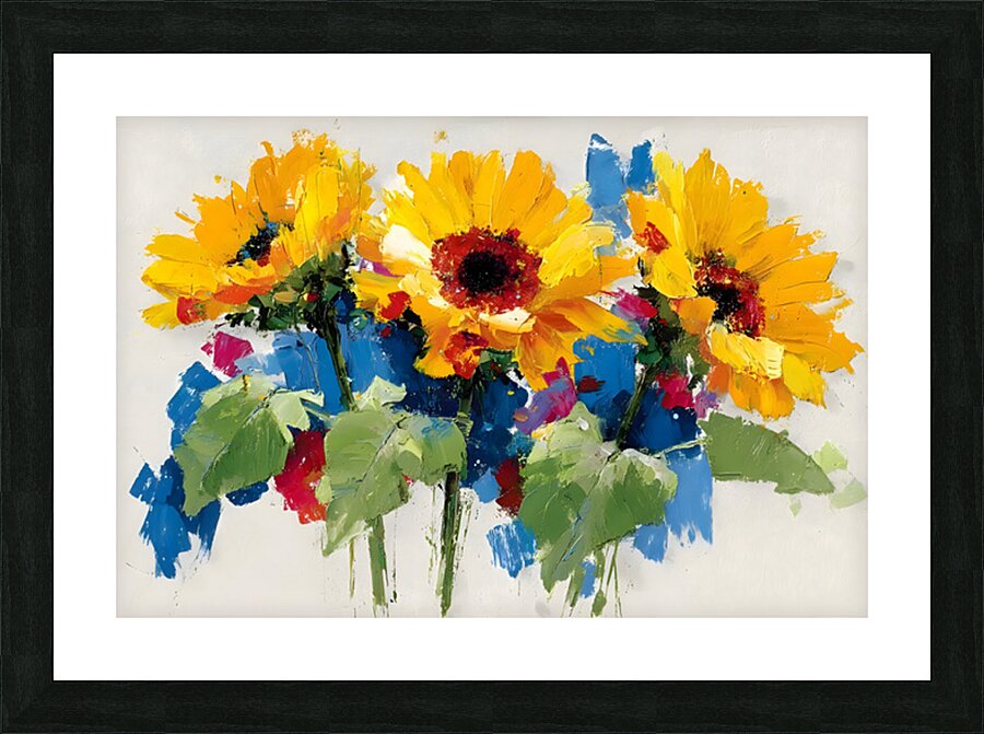 Palette of Sunlight – Sunflower Impasto Print Picture Frame print