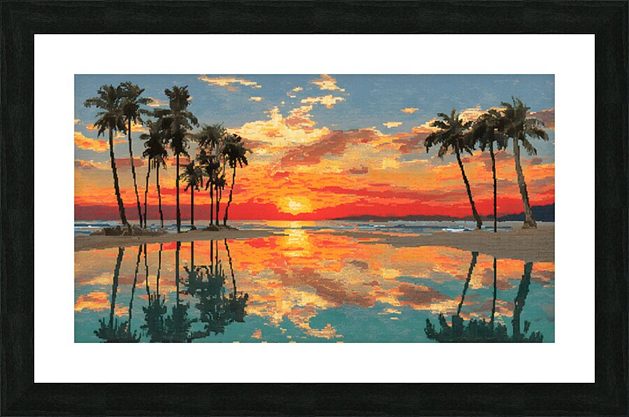 Firewater – Tropical Sunset Reflection Print Picture Frame print
