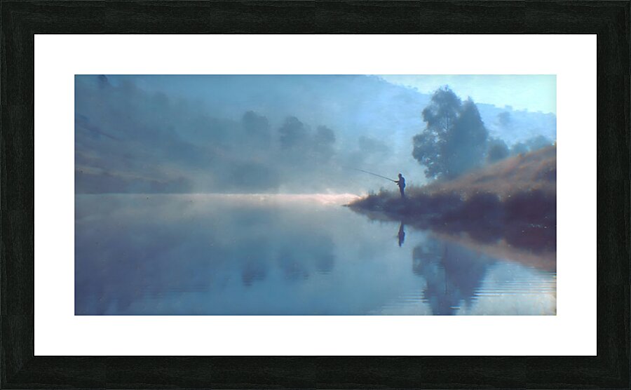 Quiet Cast – Mountain River Fishing Print Impression et Cadre photo