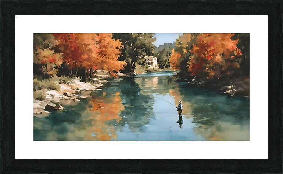 Autumn Drift - River Fly Fishing Print Picture Frame print