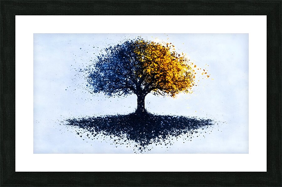 Dual Seasons – Abstract Tree Print Picture Frame print