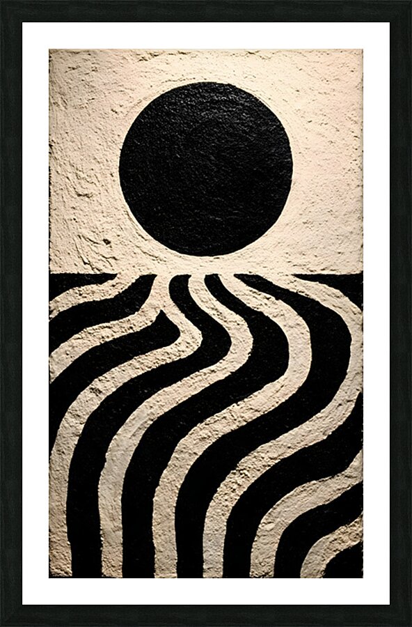 Eclipse Horizon – Minimalist Wave Print Picture Frame print