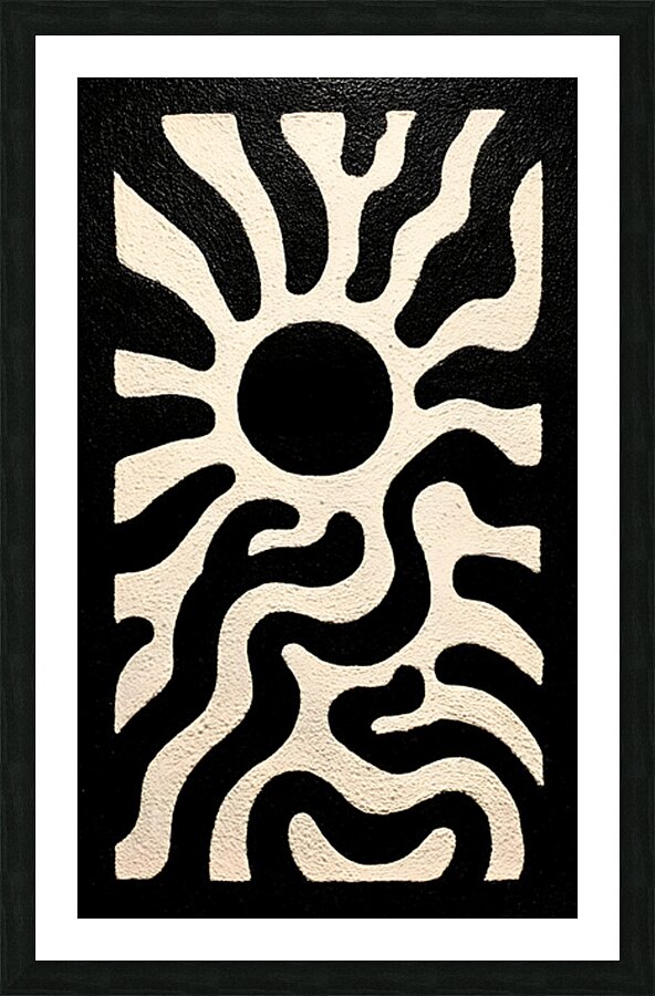 Solar Serpent – Tribal Sun Abstract Print Picture Frame print