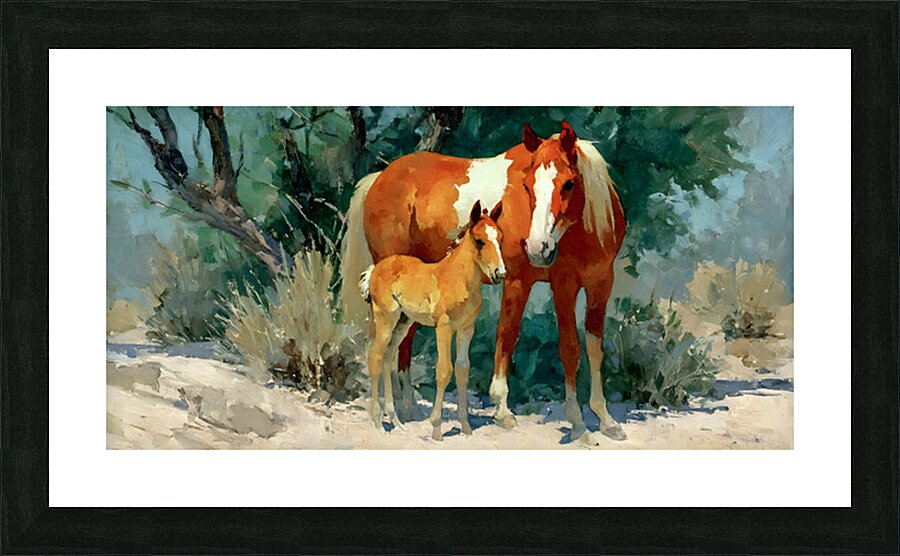 Desert Companions – Mare and Foal Western Print Picture Frame print