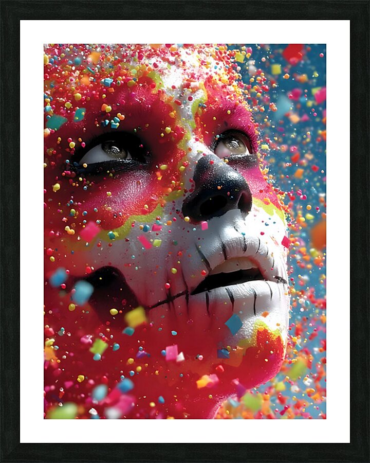 Crimson Skull – Abstract Sugar Skull Art Print Picture Frame print