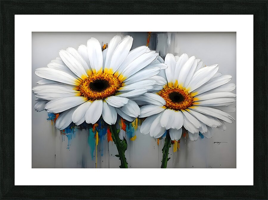 Dripping Daisies – Melting Floral Art Print Picture Frame print
