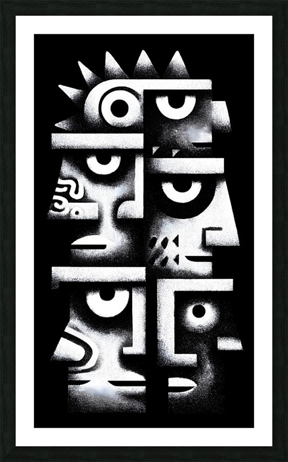 Aztec Sun God – Tribal Mask Art Print Picture Frame print