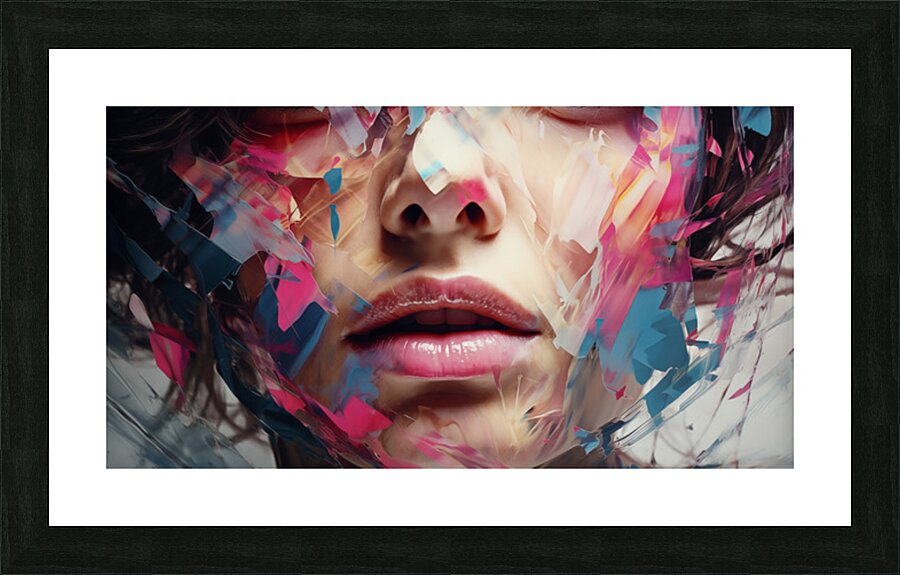 Fractured Grace – Abstract Portrait in Color Print Impression et Cadre photo