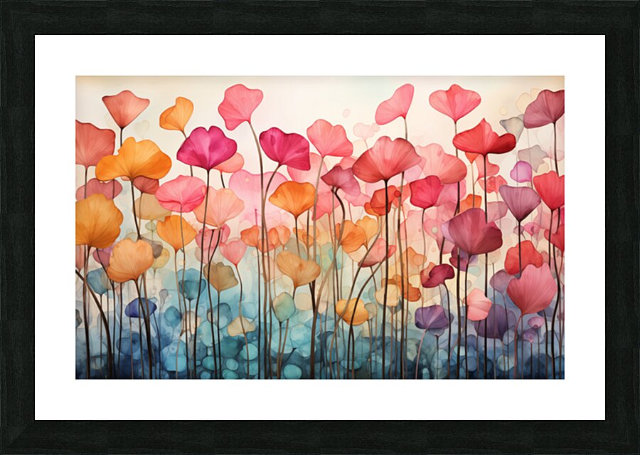 Petals in Paradise – Pastel Garden Abstract Print Impression et Cadre photo