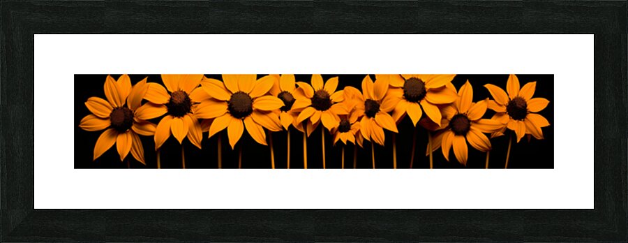 Field of Fire – Vibrant Sunflower Panorama Print Impression et Cadre photo