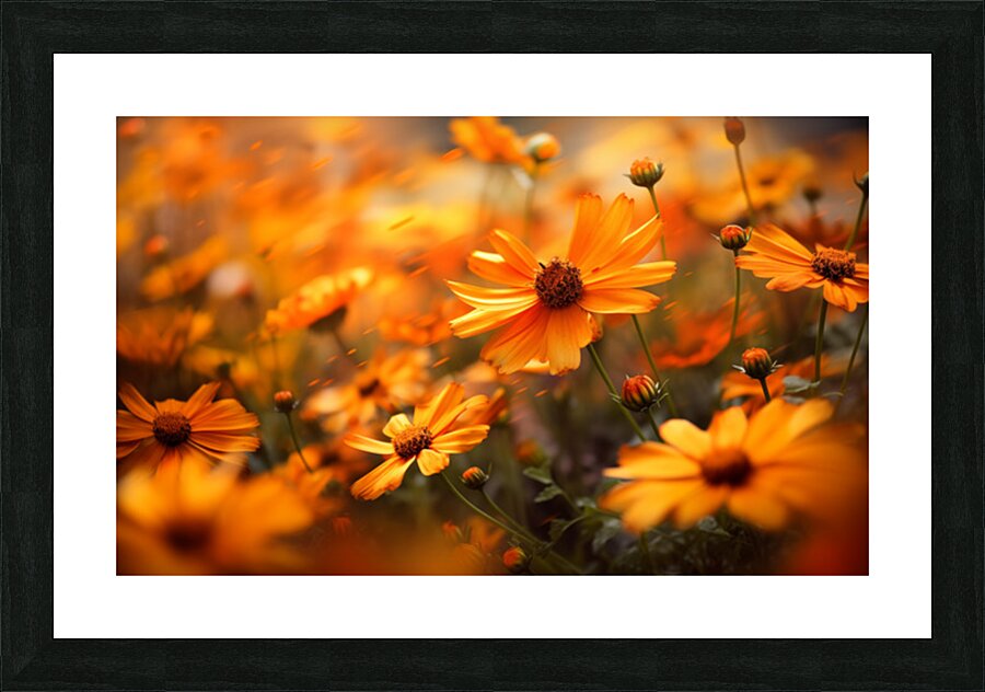 Honeyfield Glow – Warm Sunflower Bokeh Print Picture Frame print