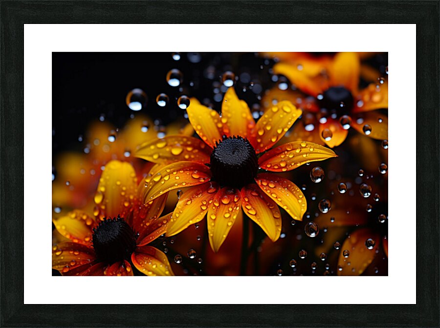 Morning Dew Daisies – Luminous Floral Art Print Picture Frame print