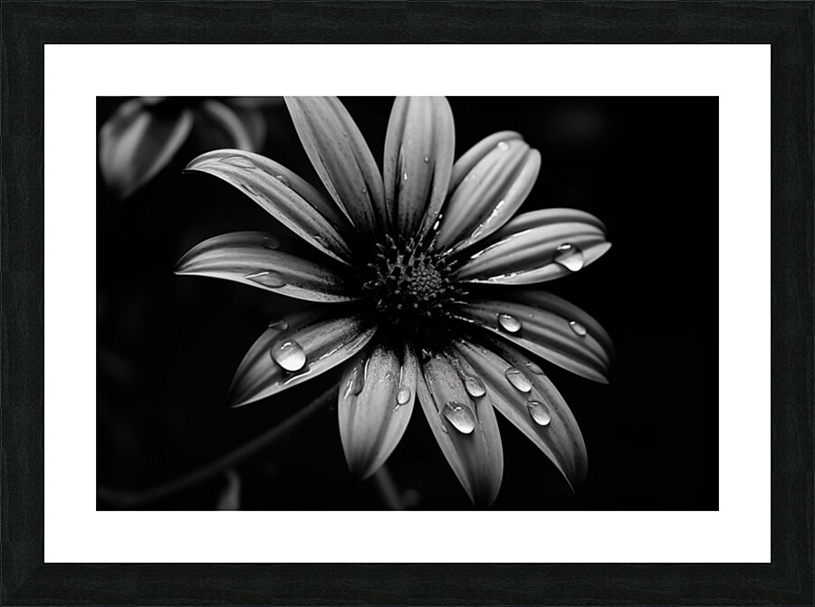 Obsidian Bloom I – Graphic Floral Print Picture Frame print