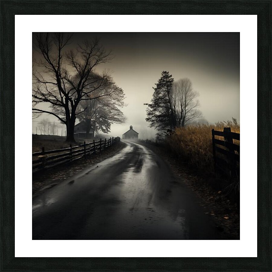 After the Rain – Moody Country Road Print Picture Frame print