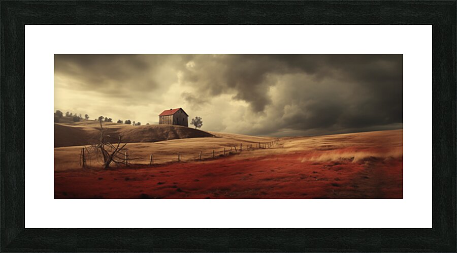 Crimson Harvest – Barn and Landscape Print Picture Frame print