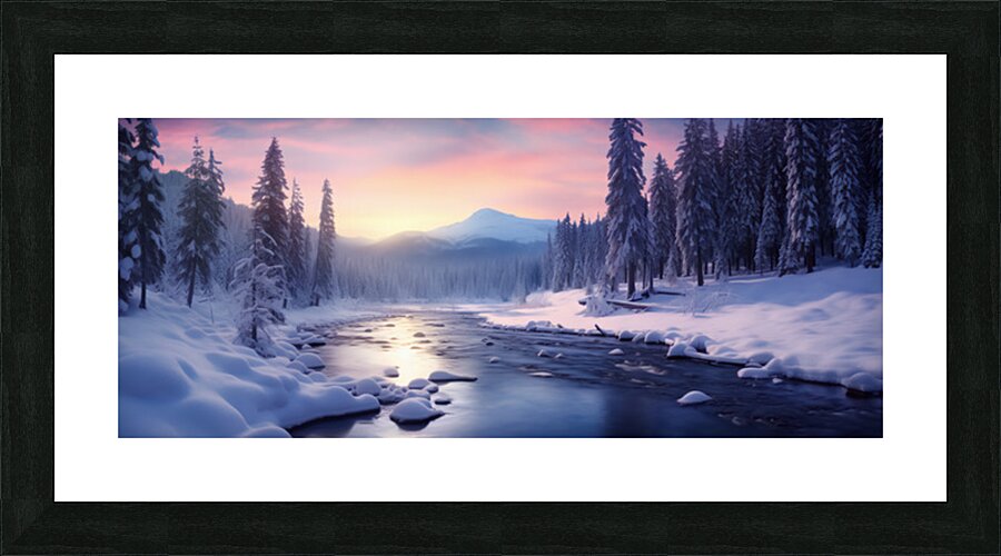 Solstice River – Winter Twilight Landscape Print Impression et Cadre photo