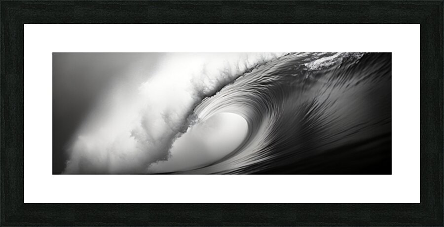Vortex of Foam – Black & White Wave Print Picture Frame print