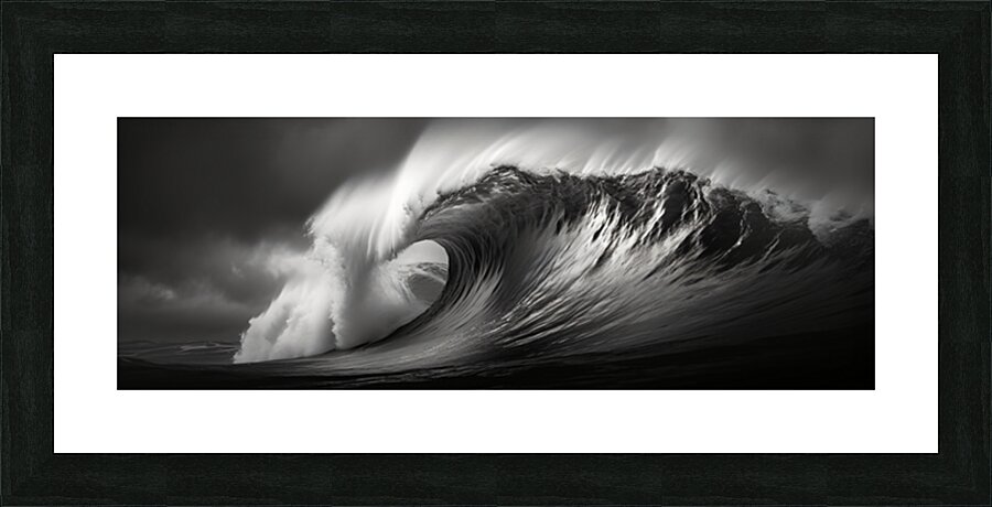 Gale Crest – Monochrome Seascape Panorama Print Picture Frame print