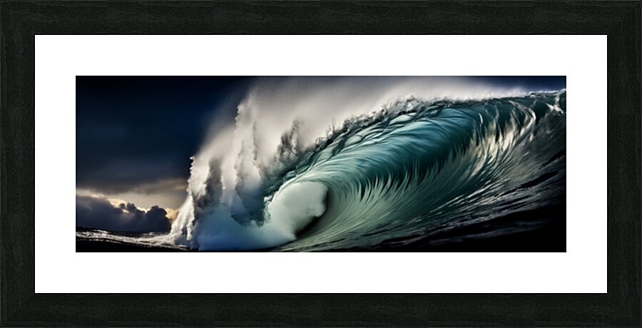 Aqua Requiem – Panoramic Ocean Wave Print Picture Frame print