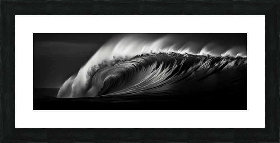 Tempest Curve – Black & White Ocean Wave Print Picture Frame print