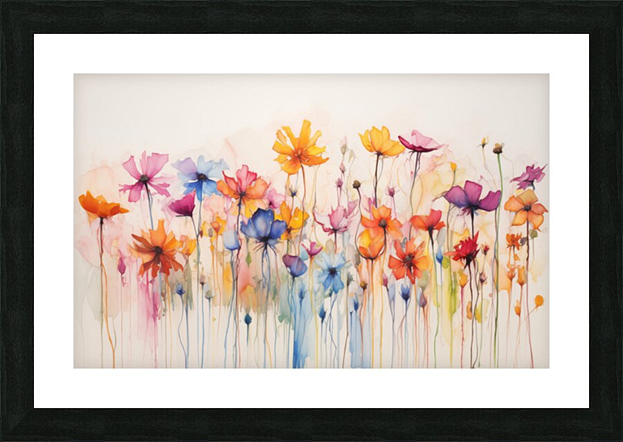 Candy Drip Garden – Abstract Floral Print Picture Frame print